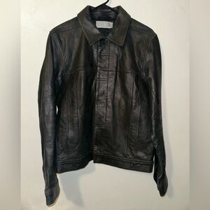 VINCE Black Lambskin Leather Jacket